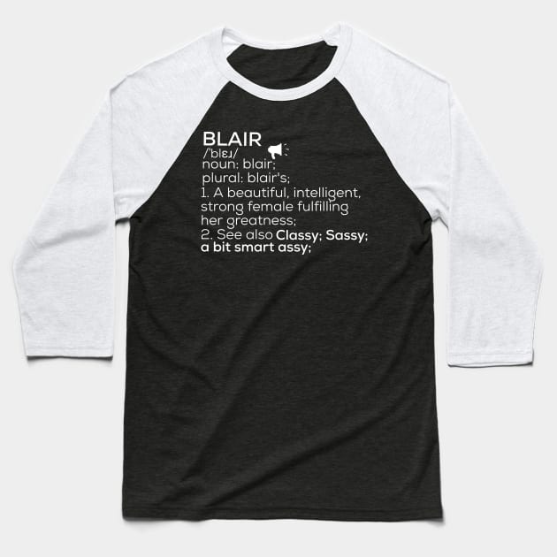 Blair Name Blair Definition Blair Female Name Blair Meaning Baseball T-Shirt by TeeLogic